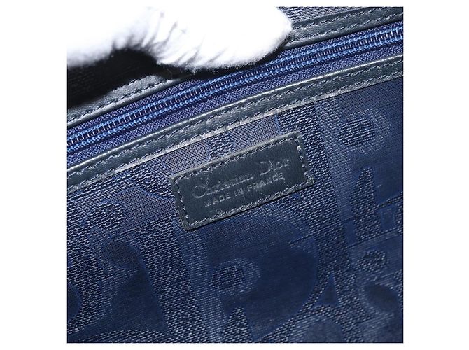 Borsa Christian Dior Trotter Canvas Blu Navy Oro Autentica bs35238 D'oro - vista 16
