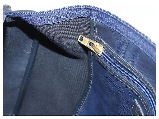 Borsa Christian Dior Trotter Canvas Blu Navy Oro Autentica bs35238 D'oro - vista 20