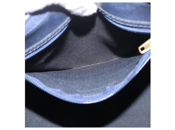 Borsa Christian Dior Trotter Canvas Blu Navy Oro Autentica bs35238 D'oro - vista 21