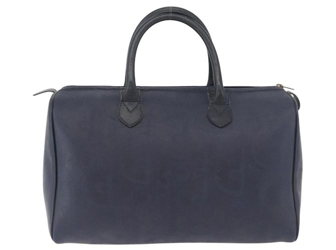 Borsa Christian Dior Trotter Canvas Blu Navy Oro Autentica bs35238 D'oro - vista 3