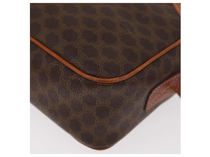 Céline Bolso bandolera circular CELINE Macadam Canvas PVC Cuero Marrón Oro Auth 181441A Castaño Dorado - vista 15