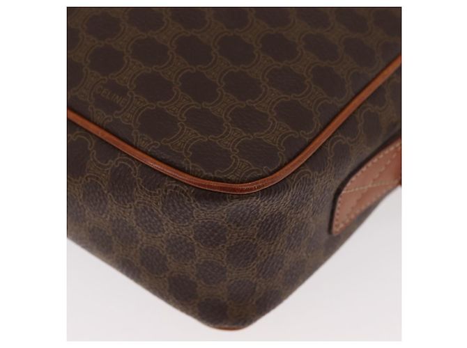 Céline Bolso bandolera circular CELINE Macadam Canvas PVC Cuero Marrón Oro Auth 181441A Castaño Dorado - vista 17