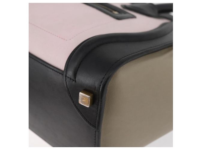 Céline CELINE Luggage Mini Shopper Handtasche Leder Rosa Schwarz Authentisch am11689V Pink - Ansicht 15