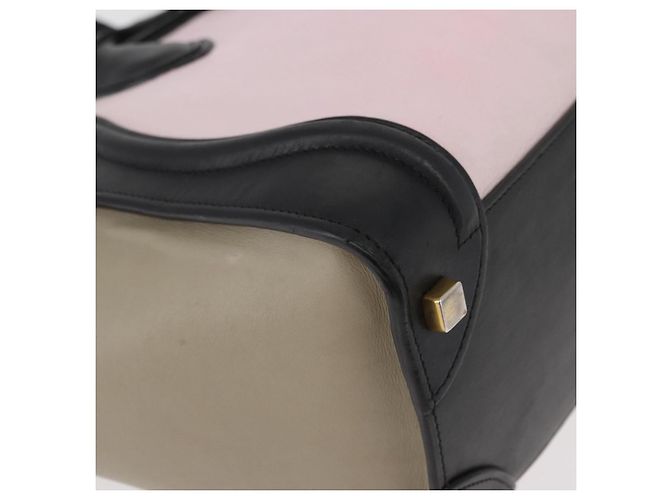 Céline CELINE Luggage Mini Shopper Handtasche Leder Rosa Schwarz Authentisch am11689V Pink - Ansicht 16