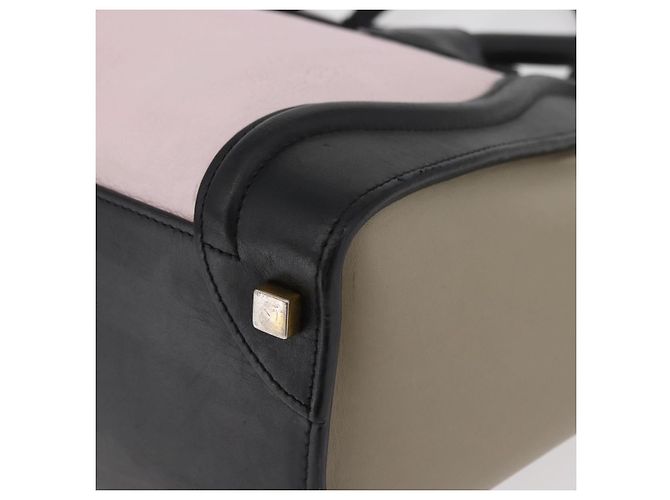 Céline CELINE Luggage Mini Shopper Handtasche Leder Rosa Schwarz Authentisch am11689V Pink - Ansicht 17