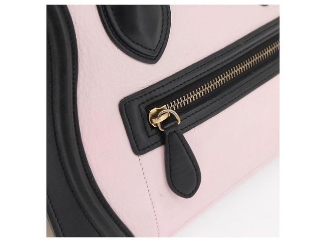 Céline CELINE Luggage Mini Shopper Handtasche Leder Rosa Schwarz Authentisch am11689V Pink - Ansicht 18