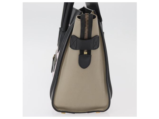 Céline CELINE Luggage Mini Shopper Handtasche Leder Rosa Schwarz Authentisch am11689V Pink - Ansicht 3