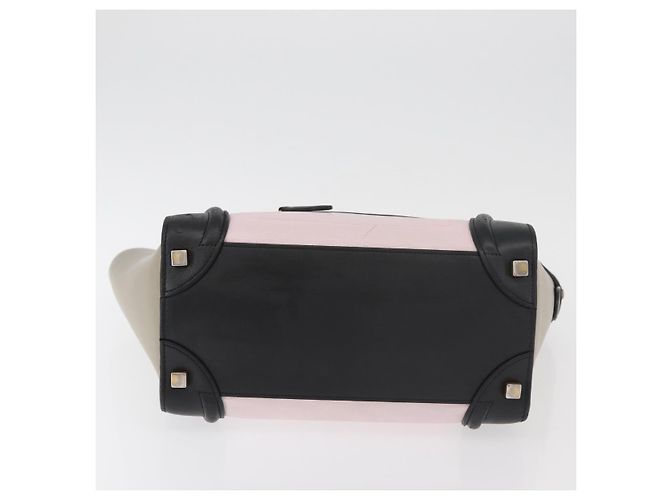 Céline CELINE Luggage Mini Shopper Handtasche Leder Rosa Schwarz Authentisch am11689V Pink - Ansicht 5