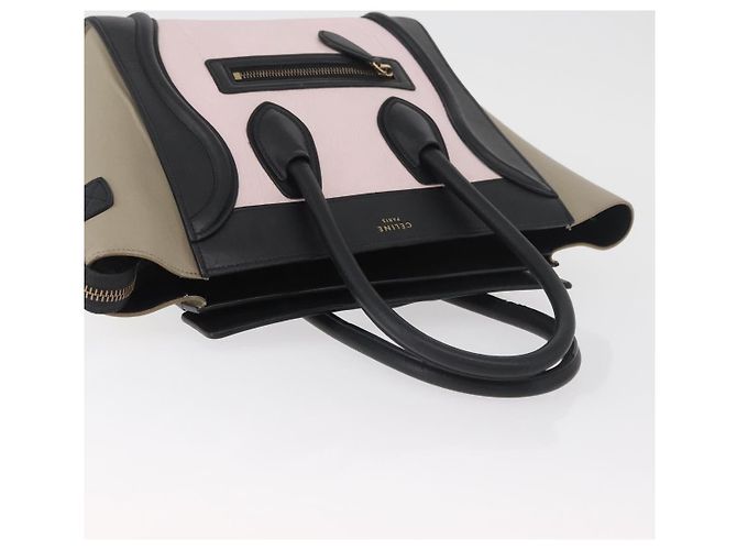 Céline CELINE Luggage Mini Shopper Handtasche Leder Rosa Schwarz Authentisch am11689V Pink - Ansicht 6