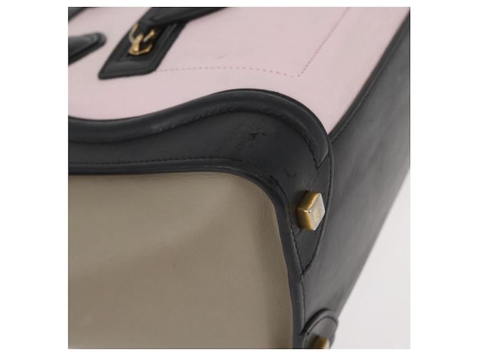 Céline CELINE Luggage Mini Shopper Handtasche Leder Rosa Schwarz Authentisch am11689V Pink - Ansicht 8