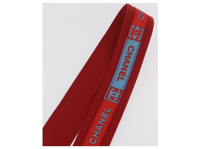 CHANEL Tracolla sport in nylon rossa con CC argento Autentica 180919 Rosso - vista 12