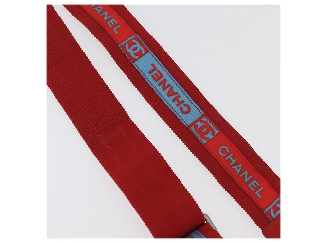 CHANEL Tracolla sport in nylon rossa con CC argento Autentica 180919 Rosso - vista 4