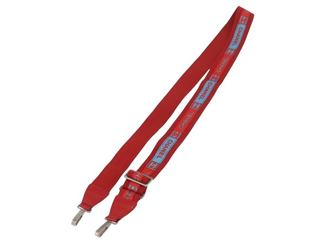 CHANEL Tracolla sport in nylon rossa con CC argento Autentica 180919 Rosso - vista 8