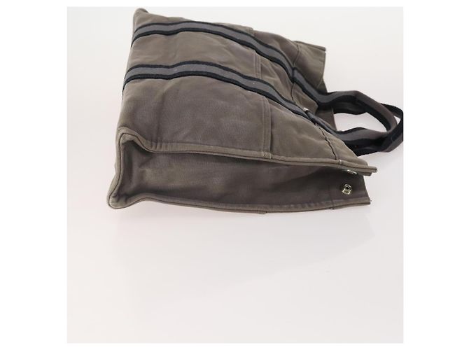 Hermès Borsa Fourre Tout HERMES in cotone 4 Set Nero Rosso grigio Autentico ti3922 Marrone - vista 10