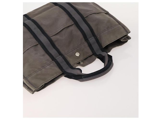 Hermès Borsa Fourre Tout HERMES in cotone 4 Set Nero Rosso grigio Autentico ti3922 Marrone - vista 11