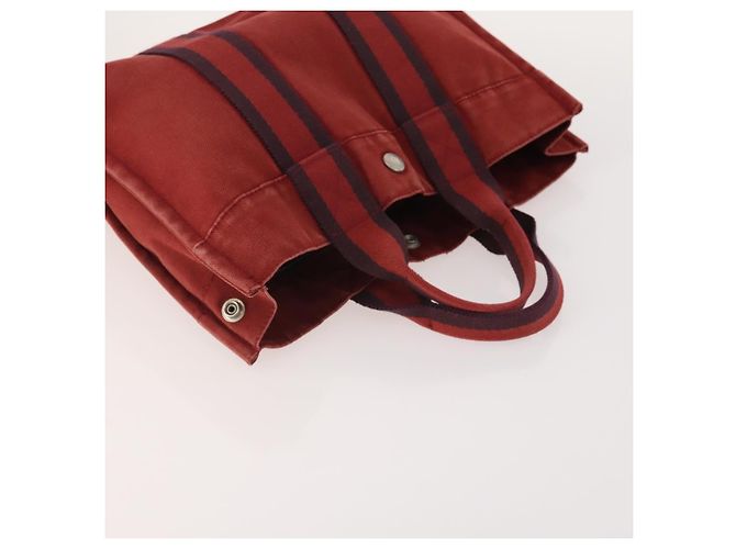 Hermès Borsa Fourre Tout HERMES in cotone 4 Set Nero Rosso grigio Autentico ti3922 Marrone - vista 17