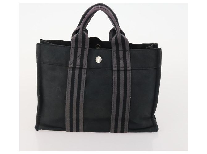 Hermès Borsa Fourre Tout HERMES in cotone 4 Set Nero Rosso grigio Autentico ti3922 Marrone - vista 21