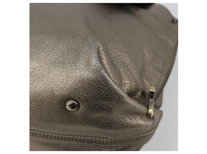 Borsa Salvatore Ferragamo Gancini in pelle argento Auth ka4466 - vista 10