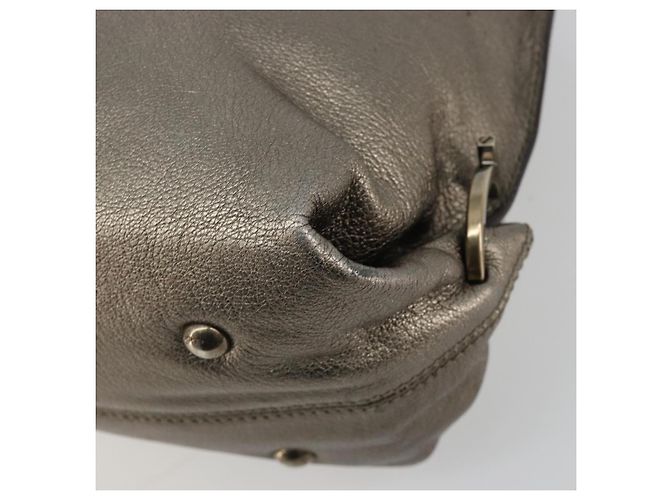 Borsa Salvatore Ferragamo Gancini in pelle argento Auth ka4466 - vista 12
