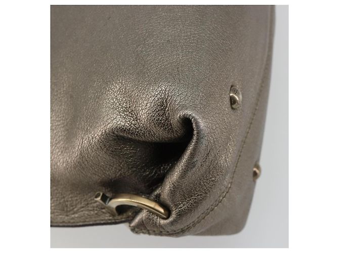 Borsa Salvatore Ferragamo Gancini in pelle argento Auth ka4466 - vista 13