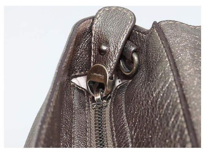 Borsa Salvatore Ferragamo Gancini in pelle argento Auth ka4466 - vista 17