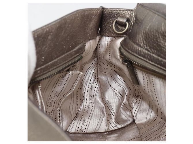 Borsa Salvatore Ferragamo Gancini in pelle argento Auth ka4466 - vista 21