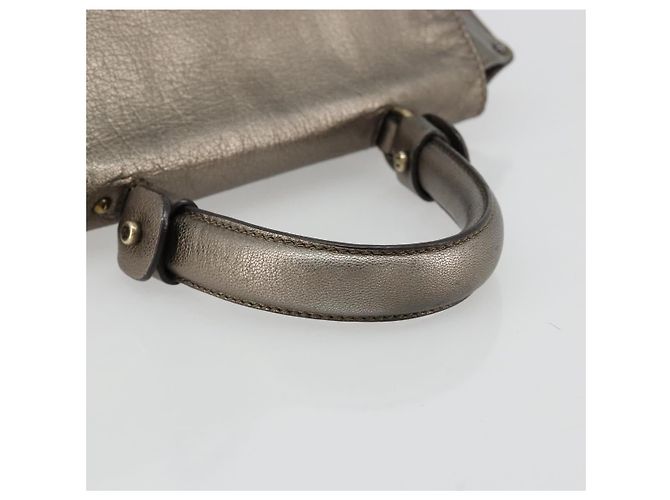 Borsa Salvatore Ferragamo Gancini in pelle argento Auth ka4466 - vista 7