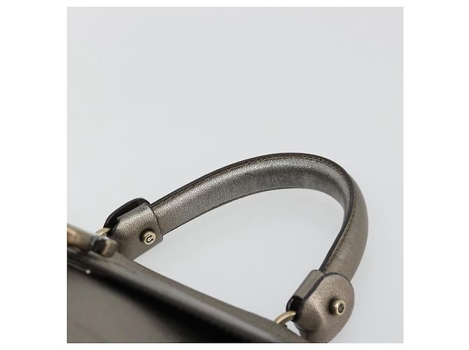 Borsa Salvatore Ferragamo Gancini in pelle argento Auth ka4466 - vista 8