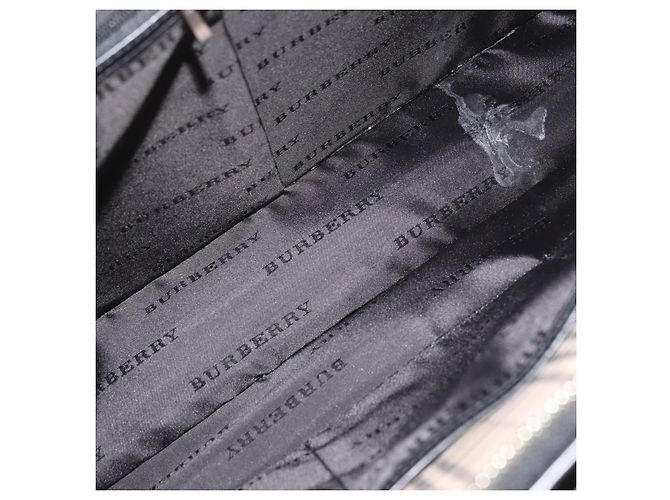 Borsa Business BURBERRY in Nylon 2way Nero Argento Auth 182417 - vista 12