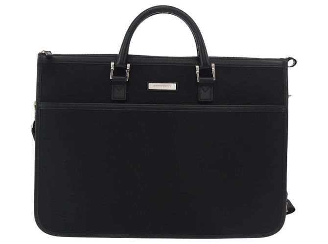 Borsa Business BURBERRY in Nylon 2way Nero Argento Auth 182417 - vista 13