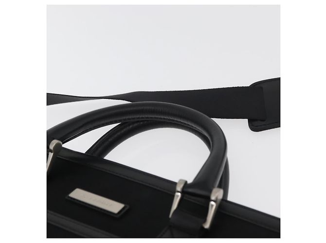 Borsa Business BURBERRY in Nylon 2way Nero Argento Auth 182417 - vista 14