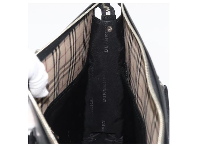 Borsa Business BURBERRY in Nylon 2way Nero Argento Auth 182417 - vista 19