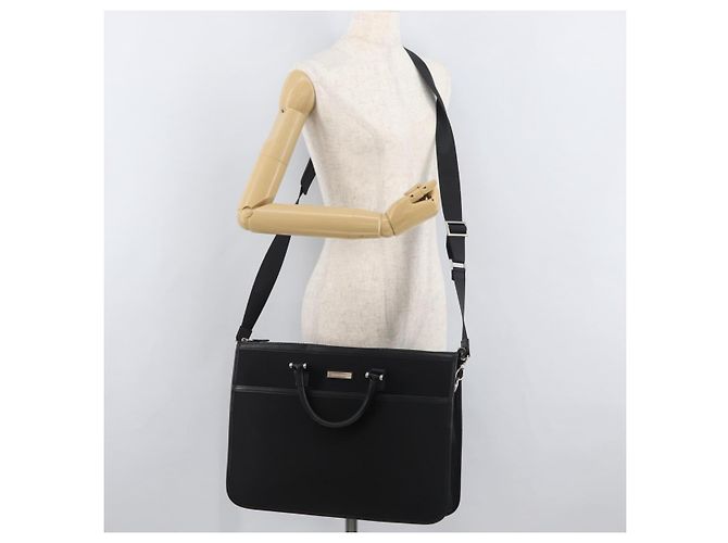 Borsa Business BURBERRY in Nylon 2way Nero Argento Auth 182417 - vista 24