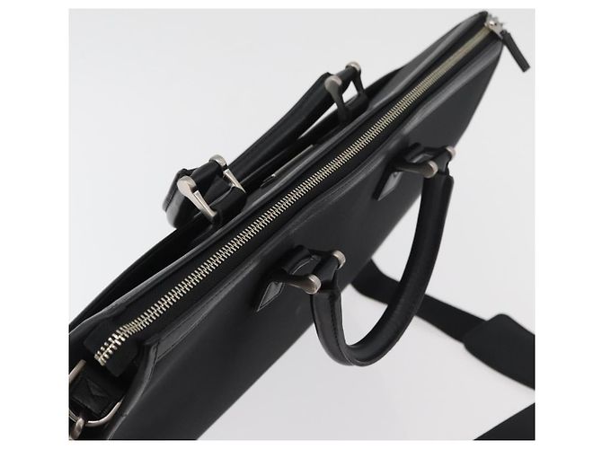 Borsa Business BURBERRY in Nylon 2way Nero Argento Auth 182417 - vista 6