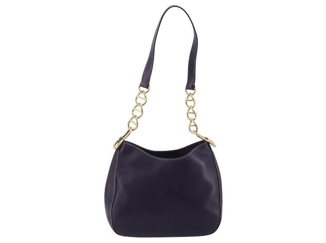 Borsa a Spalla con Catena PRADA in Pelle Viola e Oro Auth 171280V D'oro Porpora - vista 2