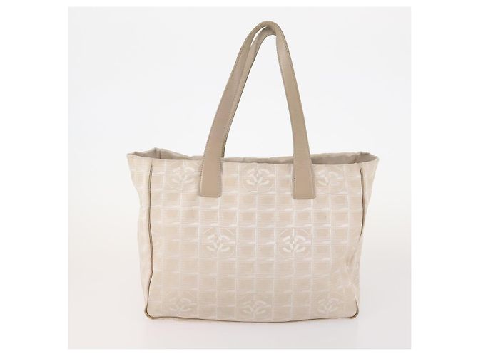CHANEL Neue Travel Line Tote Bag Nylon 4 Set Beige CC Auth ti3920 - Ansicht 14
