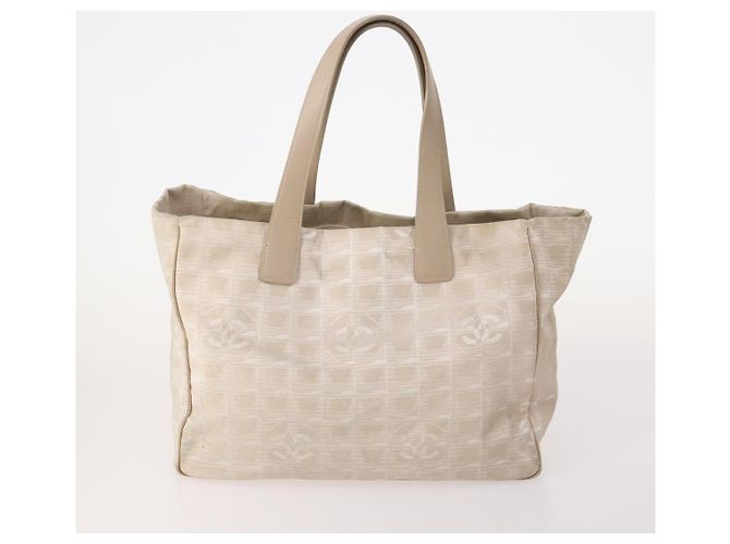 CHANEL Neue Travel Line Tote Bag Nylon 4 Set Beige CC Auth ti3920 - Ansicht 2