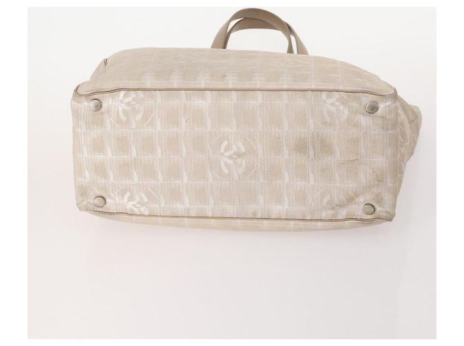 CHANEL Neue Travel Line Tote Bag Nylon 4 Set Beige CC Auth ti3920 - Ansicht 6