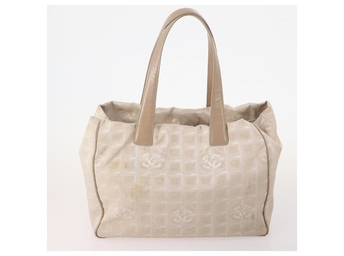 CHANEL Neue Travel Line Tote Bag Nylon 4 Set Beige CC Auth ti3920 - Ansicht 8