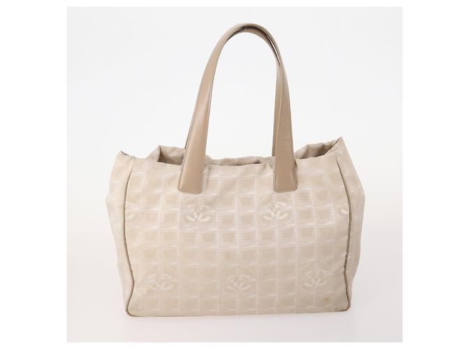 CHANEL Neue Travel Line Tote Bag Nylon 4 Set Beige CC Auth ti3920 - Ansicht 9