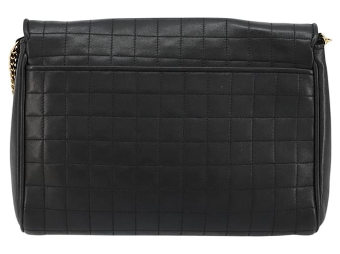 Céline Borsa a Spalla con Catena CELINE in Pelle Nera e Oro Auth 182421V Nero D'oro - vista 2