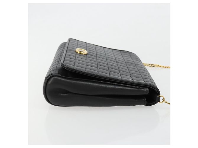 Céline Borsa a Spalla con Catena CELINE in Pelle Nera e Oro Auth 182421V Nero D'oro - vista 3