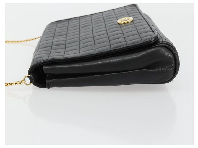 Céline Borsa a Spalla con Catena CELINE in Pelle Nera e Oro Auth 182421V Nero D'oro - vista 4