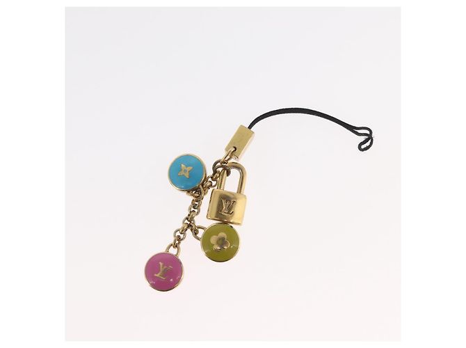 LOUIS VUITTON Monogram Charm metal 2 Set Gold LV Auth BA13247 D'oro Monogramma - vista 6
