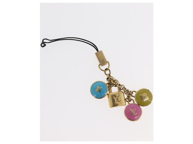 LOUIS VUITTON Monogram Charm metal 2 Set Gold LV Auth BA13247 D'oro Monogramma - vista 7