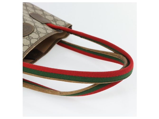 Borsa Tote GUCCI GG Supreme Web Sherry Line PVC Beige 41 004 4465 Auth 181984 - vista 7