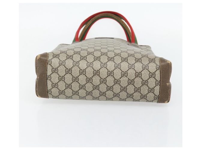 Borsa Tote GUCCI GG Supreme Web Sherry Line PVC Beige 41 004 4465 Auth 181984 - vista 9