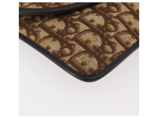 Borsa a tracolla Christian Dior Trotter Canvas Beige Oro Auth 182812 D'oro - vista 10