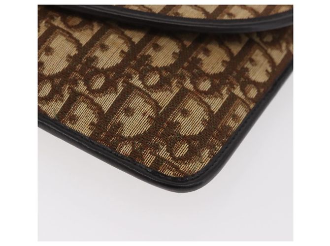 Borsa a tracolla Christian Dior Trotter Canvas Beige Oro Auth 182812 D'oro - vista 11