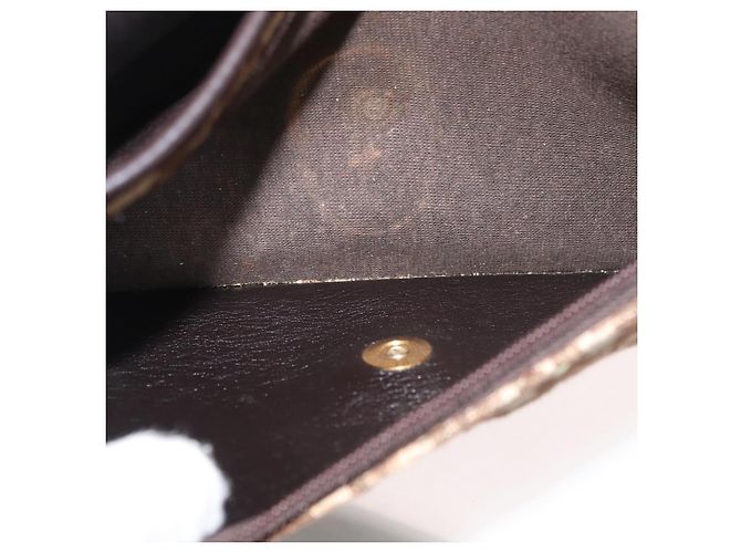 Borsa a tracolla Christian Dior Trotter Canvas Beige Oro Auth 182812 D'oro - vista 21